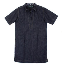 Lauren Ralph Lauren Denim Shift Dress Women L Dark Wash V-Neck Pockets Casual