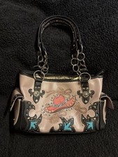 COWGIRL TRENDY Purse Cowgirl Hat Design With Rhinestones And Studs P18