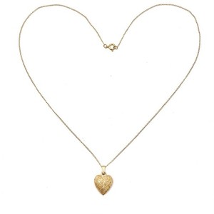 Authentic Vintage Estate Gold Plated Puffy Heart Pendant & 1/20 14k GF Chain Necklace Love