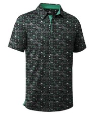 Men's Golf Shirts Short Sleeve Moisture Wicking Performance Print Patterns Ca...