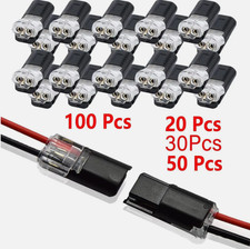 100pcs Double-Wire Plug-in Connector, Cable Clamp with Locking Buckle, AWG 18-22