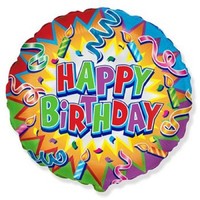 Happy Birthday Kerzen Konfetti Folienballon 45Cm