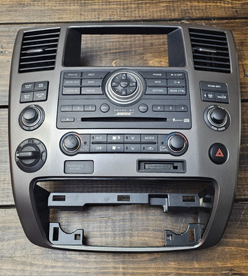 08-12 Nissan Armada Bose Radio 6 CD Climate AC Heater Control Panel Bezel OEM