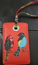 VERA BRADLEY  Bird Appliqué Orange Luggage Tag With Strap New With Out Tag