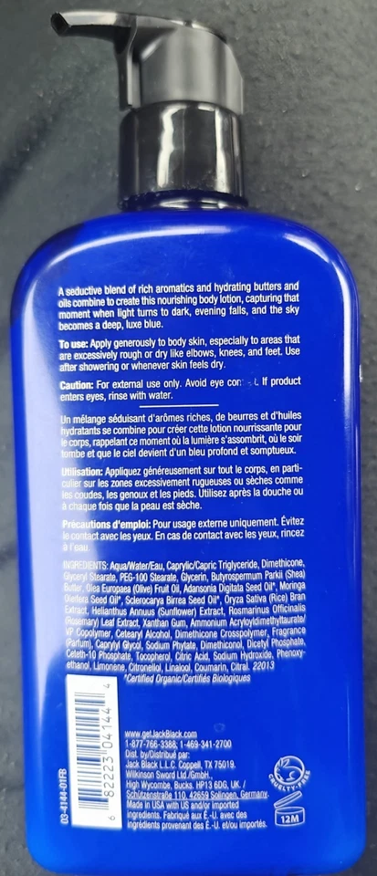 Jack Loción Negra Azul Medianoche Hidratante Cuerpo 16 Fl Oz Lavanda NUEVO Foto 2 de 2