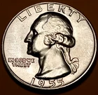 🟅 BU 1955 90% Silver Wash. 25¢ - 71-Year-Old Coin