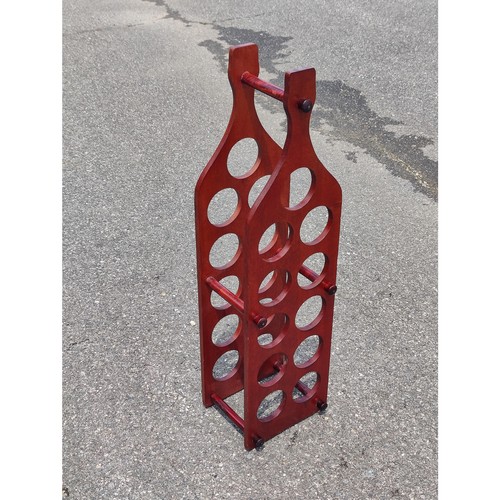 Porta vino vintage in legno a forma di bottiglia di vino contiene 11 bottiglie c1970s - Foto 3 di 6