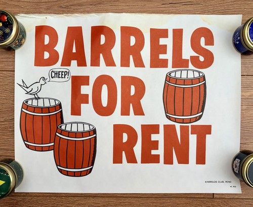 Harolds Club Casino Reno Poster 11 X 14 Home Party Barrels For Rent