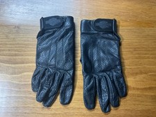 Harley-Davidson Black Leather Riding Gloves W/strap Logo Size S