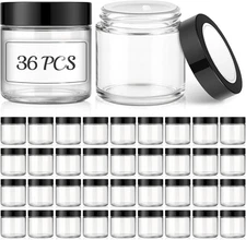 4 oz Small Glass Jars with Lids, 36 Pack Cosmetic Containers with