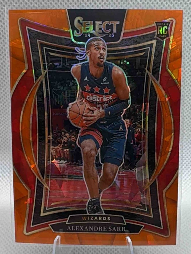 2024 Panini Select Alexandre Sarr #73 Concourse Orange Cracked Ice Prizm /275 RC