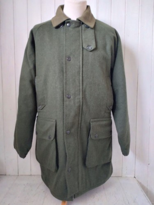 #ad VINTAGE Beaver of Bolton Green Wool Country Coat Jacket Size 44 Shooting Hunting GBP 89.95