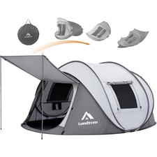 Spacious 4-Person Pop-Up Tent - Waterproof & Breathable with 2 Easy Access Doors