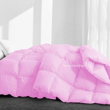 Deluxe Luxury Comforter Down Alternative 100% Cotton Pink Solid