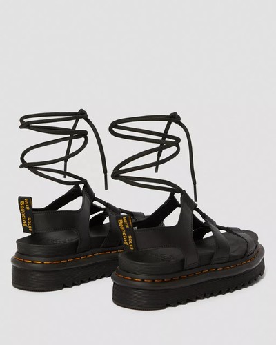 Dr. Martens Nartilla Leather Gladiator Sandals Black 1858 Womens Shoes Size 9 - Picture 2 of 10