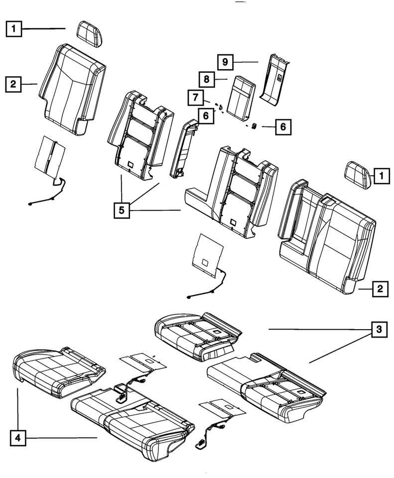 Genuine Mopar Rear Seat Cushion Cover Right 5RV18HL1AC eBay