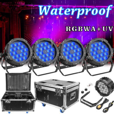 270W 18LED Stage Light RGBW+UV DMX Color Change Par Light Party DJ Disco w/Case