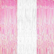 KatchOn Xtralarge White and Pink Backdrop - 3.2x8 Feet Pack of 3 | Pink and W...