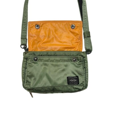 YOSHIDA PORTER Tanker wallet shoulder bag Khaki Pouch Used Japan