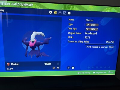 Shiny Darkrai Pokemon Scarlet And Violet Perfect IV