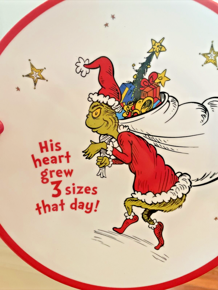 Disney Pottery Barn Grinch Holiday Plate gift Seuss Christmas Tree
