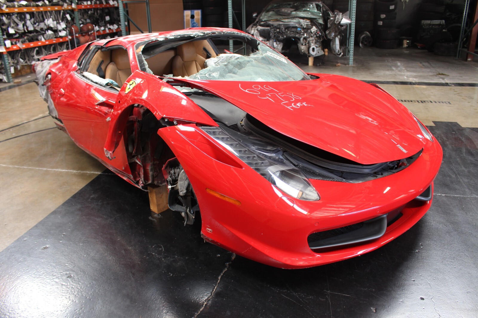 Ferrari 458 Italia, Front Console Upper Insert, Tan, Used, P/N 81467400