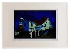 387052 Lighthouse At Crow Head, Newfoundland Watercolour Picture Frame