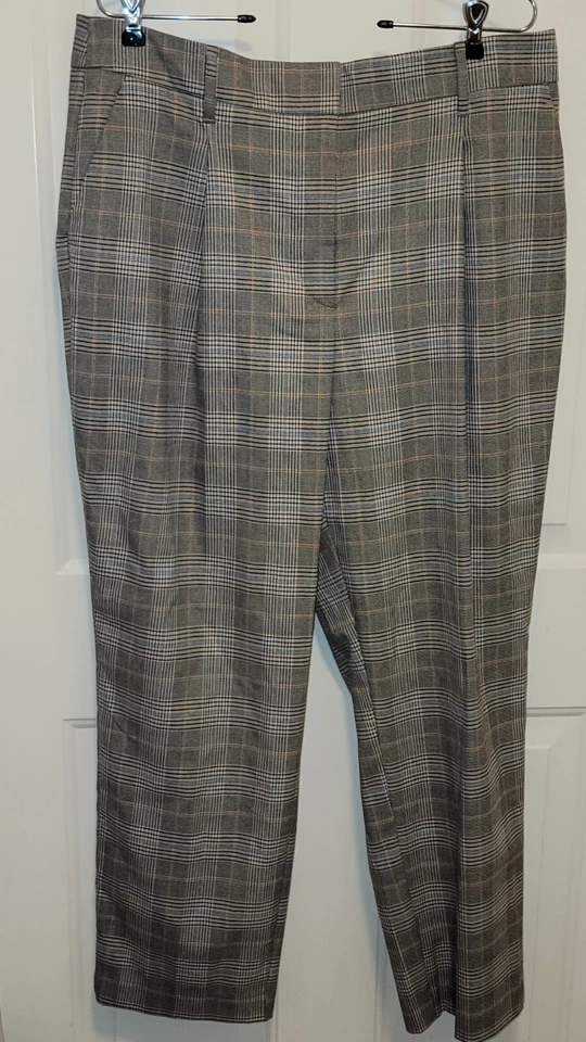 Pantalones a cuadros Nine West para mujer talla 16 color tostado/azul nuevos con etiquetas Foto 2 de 4