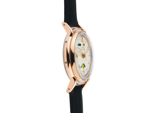 Fortis Vollkalender Mondphase Stahl Roségold Handaufzug 36mm Bj.1957 orig.Box - Bild 4 von 7