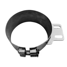Exhaust 5" Butt Joint Clamp W/ Straight Bracket Stainless For Peterbilt Stacks