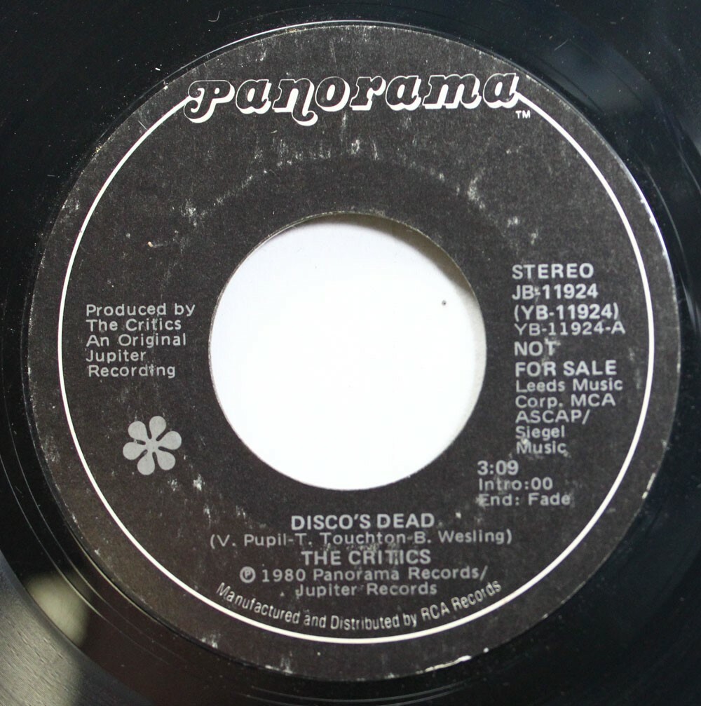 Hear! Rock Promo 45 The Critics - Discotecas Dead / On Panorama