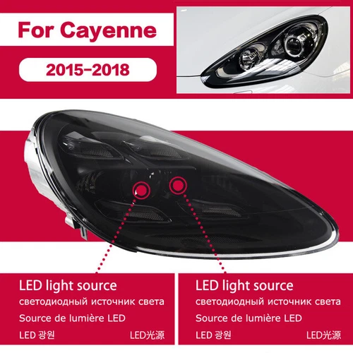 LED DRL Headlight For Porsche Cayenne 2011-2018 LED Front Turn Signal Assembly - Picture 2 of 11