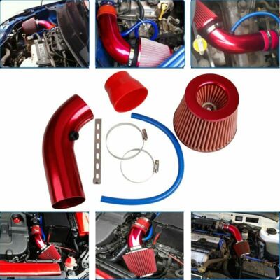 Red Cold Air Intake Filter Induction Set Pipe Power Flow Hose System Car Auto US