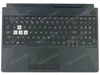 FOR Asus TUF Gaming F15 FX506HC FX506HCB Palmrest Keyboard LED RGB US-Int black