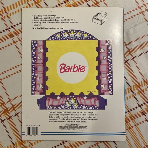 Vintage 1991 BARBIE Paper Dolls Stars Glamorous Golden Book #1537-3 NOS Uncut - Picture 7 of 7