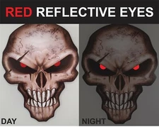 Skull decal sticker car truck vehicle window vinyl reflective logo bumper auto