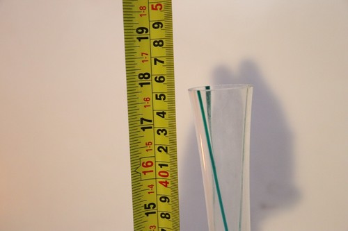 Vintage Green Art Glass Vase Stripes 18" Tall - Picture 5 of 5