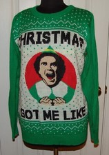 Elf Christmas Sweater M Mens Womens Unisex Novelty Funny Ugly