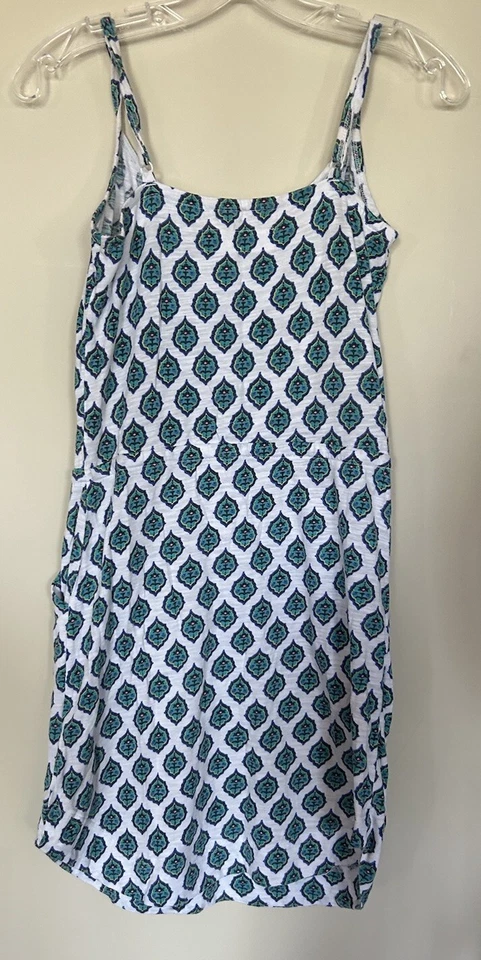 "Vestido sin mangas Carve Designs azul blanco XS L36, 17 P2P, 28"" cordón cintura playa" Foto 2 de 4