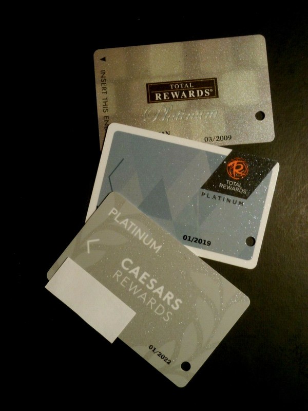(3) CASINO PLAYERS PLATINUM SLOT CARDS HARRAH'S TOTAL REWARDS LAKE TAHOE, NEVADA