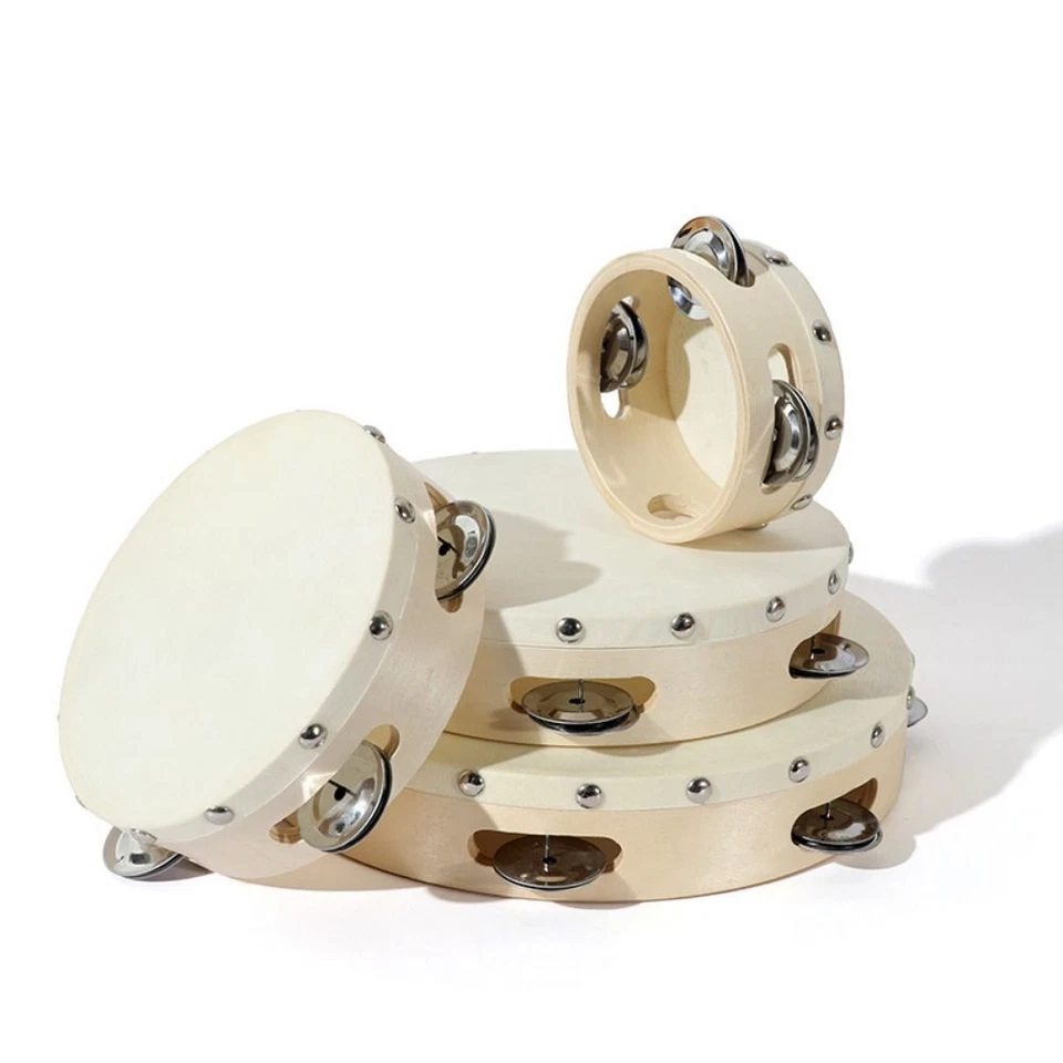 4/6/7/8/10 дюймов однорядный бубен из овчины бубен деревянный ручной барабан - Изображение 3 из 4