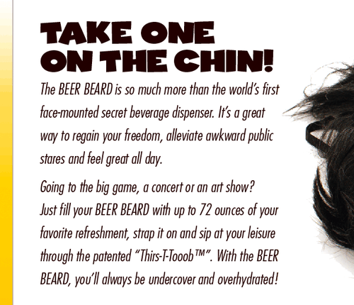 BEER BEARD Prank Fake Gag Funny PARODY Joke Gift Empty Box sports fan . - Picture 5 of 10