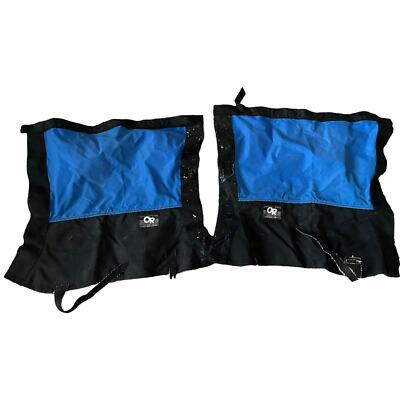 Vintage OR Outdoor Research XL Blue Black GoreTex Over Boot Gaiters USA Made VTG