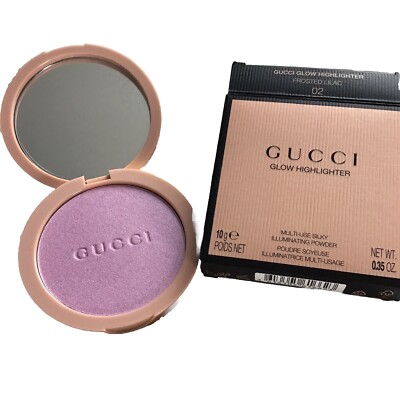 Gucci Glow Highlighter Multi Use Silky Illuminating Frosted Lilac 02 New In Box