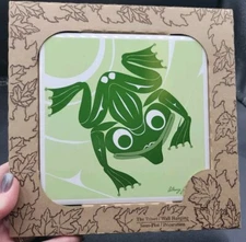 Anthony Joseph Indigenous Folk Art Tile Trivet Colorful Frog Canada Signed Wall 