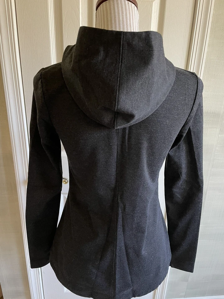 Chaqueta con Capucha Anthropologie Pure + Good Gris Estampado Floral XS Foto 4 de 4