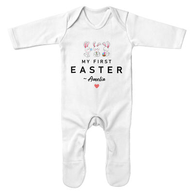 Mein erstes Ostern personalisierter Strampler individuell 1. Häschen Design Andenken Sle...