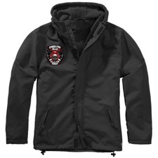 Herren Winter Gefütterter Windbreaker Jacke Feuerwehr Patches Größe S bis 7XL