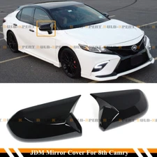 FOR 2018-2024 TOYOTA CAMRY M STYLE GLOSS BLACK SIDE MIRROR COVER ADD ON OVERLAYS
