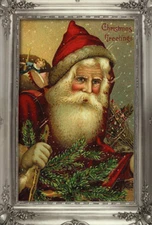 Vintage Santa with Silver Frame Nobleworks Christmas Card